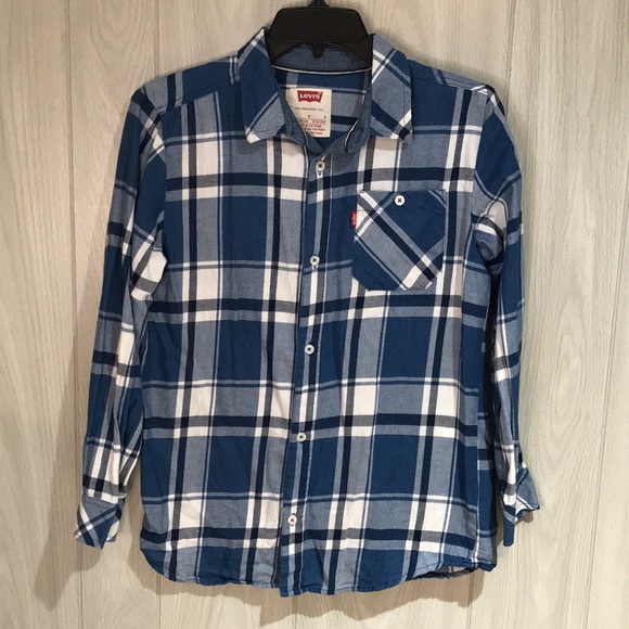 Levi’s plaid long sleeve button down shirt size Large boys - Picture 1 of 10